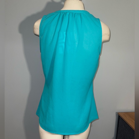 Spruce & Market turquoise sleeveless embroidered blouse top shirt XS womans - Picture 3 of 7